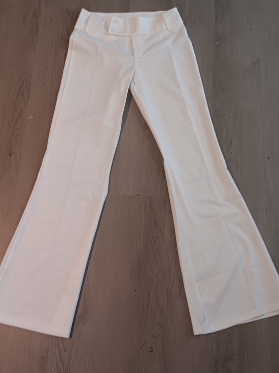 scacto Pants - White Boot Cut Women's Pants - Classic Flared Style